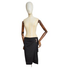 A/W 2001 Yves Saint Laurent by Tom Ford Black Draped Wrap around Pencil Skirt