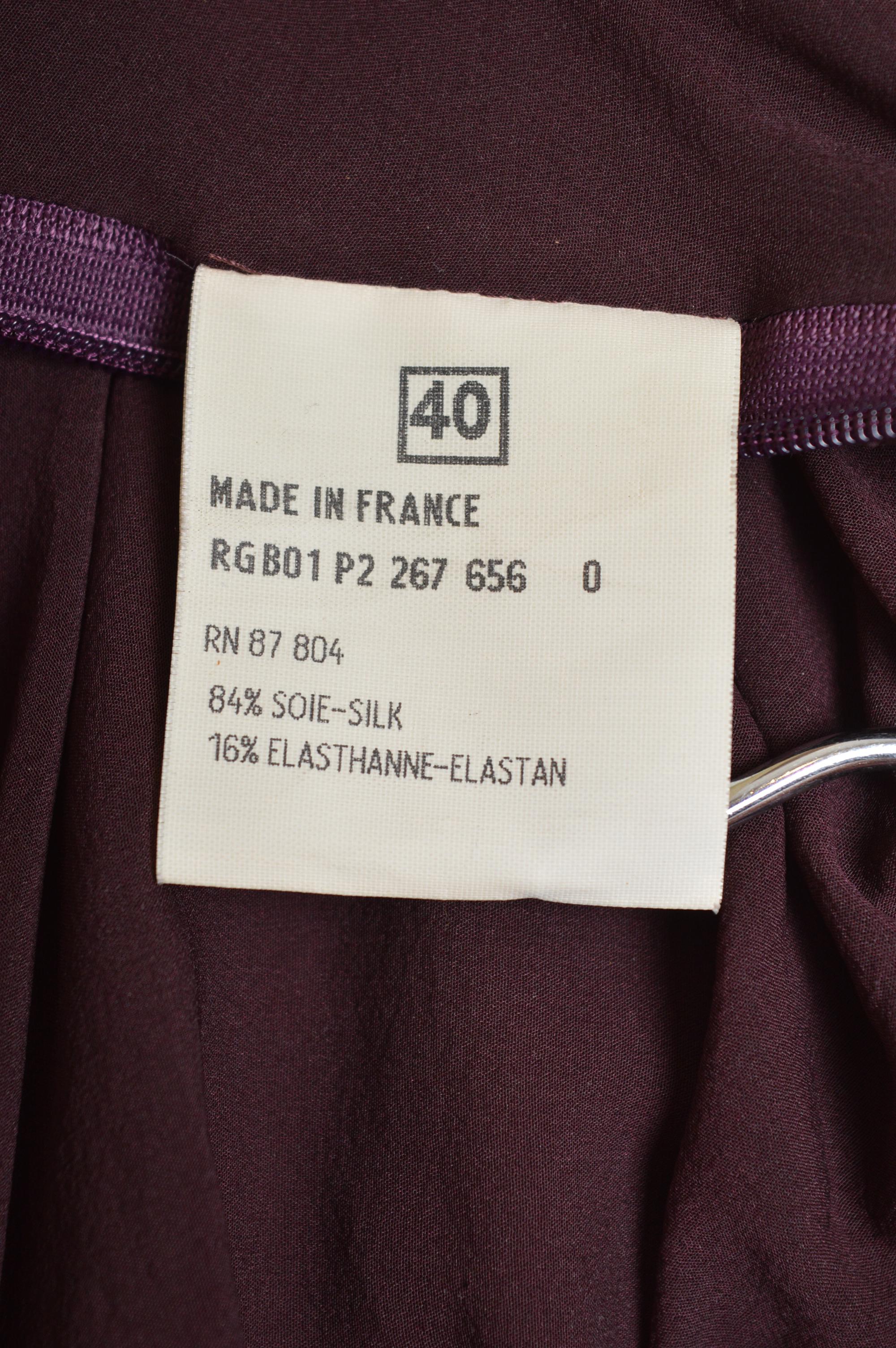 A/W 2001 Yves Saint Laurent by Tom Ford Plum Maroon Silk high Neck mini Dress For Sale 8