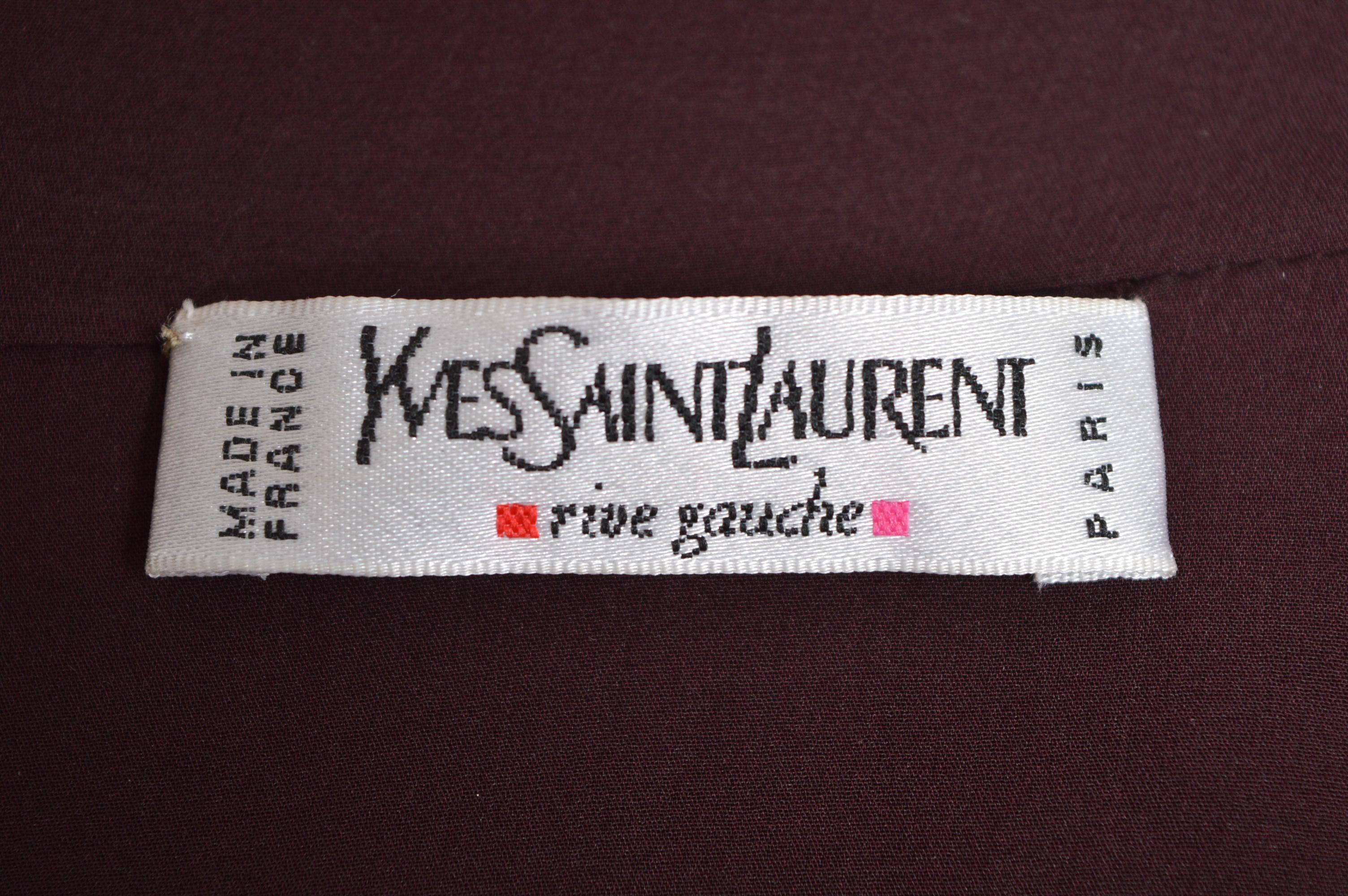 A/W 2001 Yves Saint Laurent by Tom Ford Plum Maroon Silk high Neck mini Dress For Sale 9