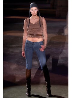 A/W 2002 Alexander McQueen runway sheer silk peplum top