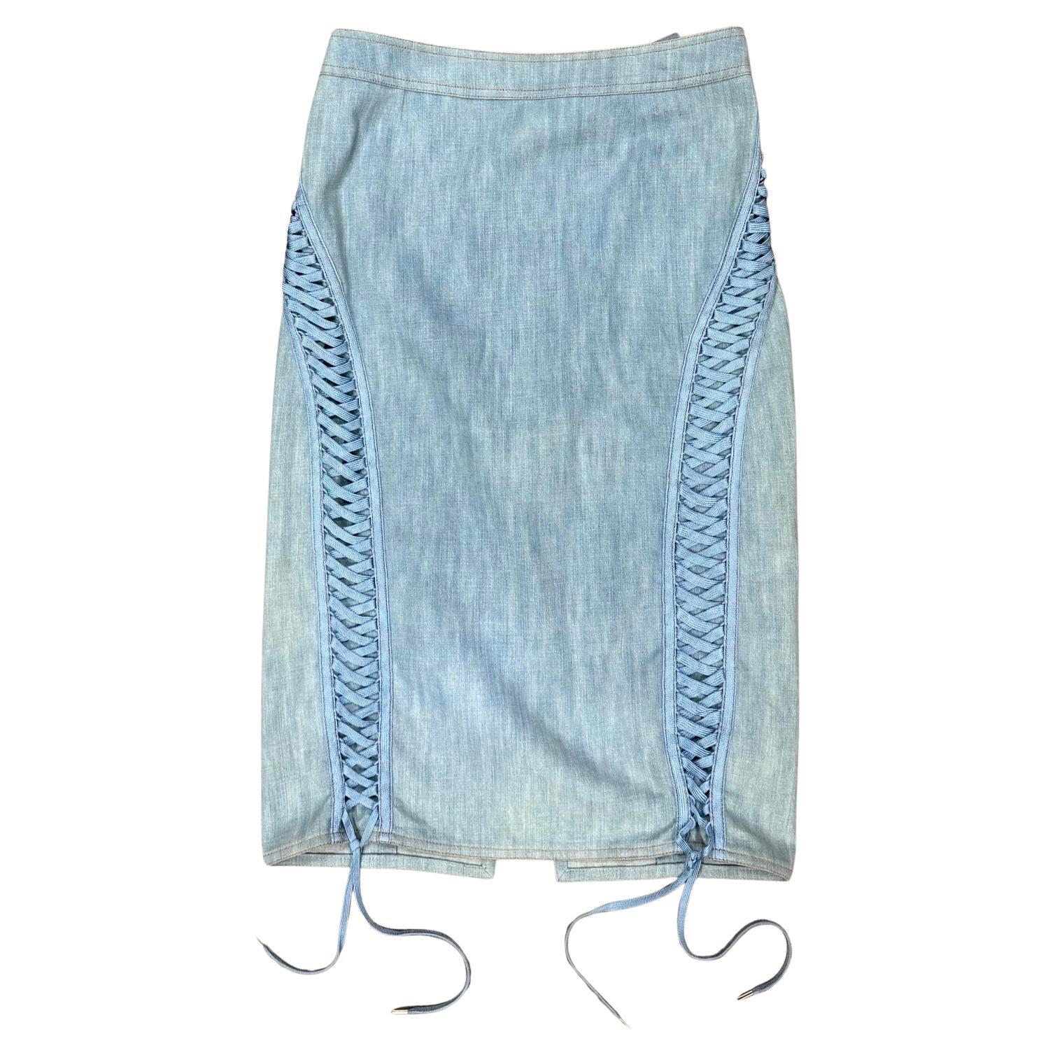 A/W 2002 Christian Dior by Galliano lace-up skirt