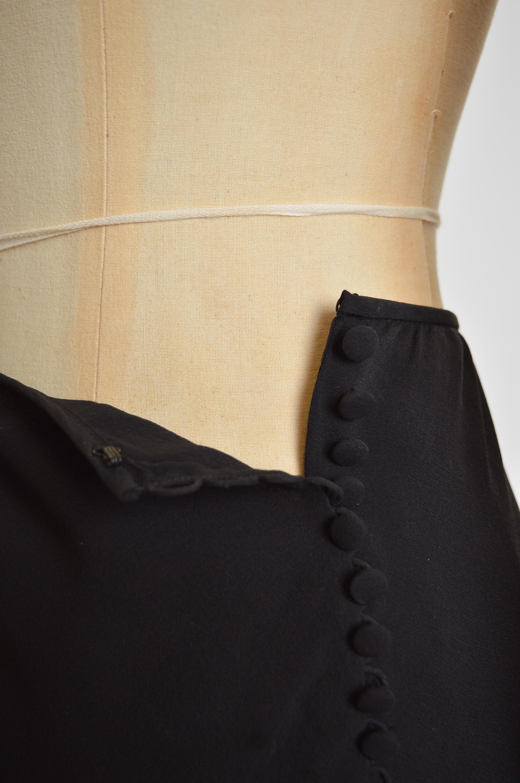 A/W 2002 Christian Dior by John Galliano Black Silk Bias cut Button down Skirt For Sale 10