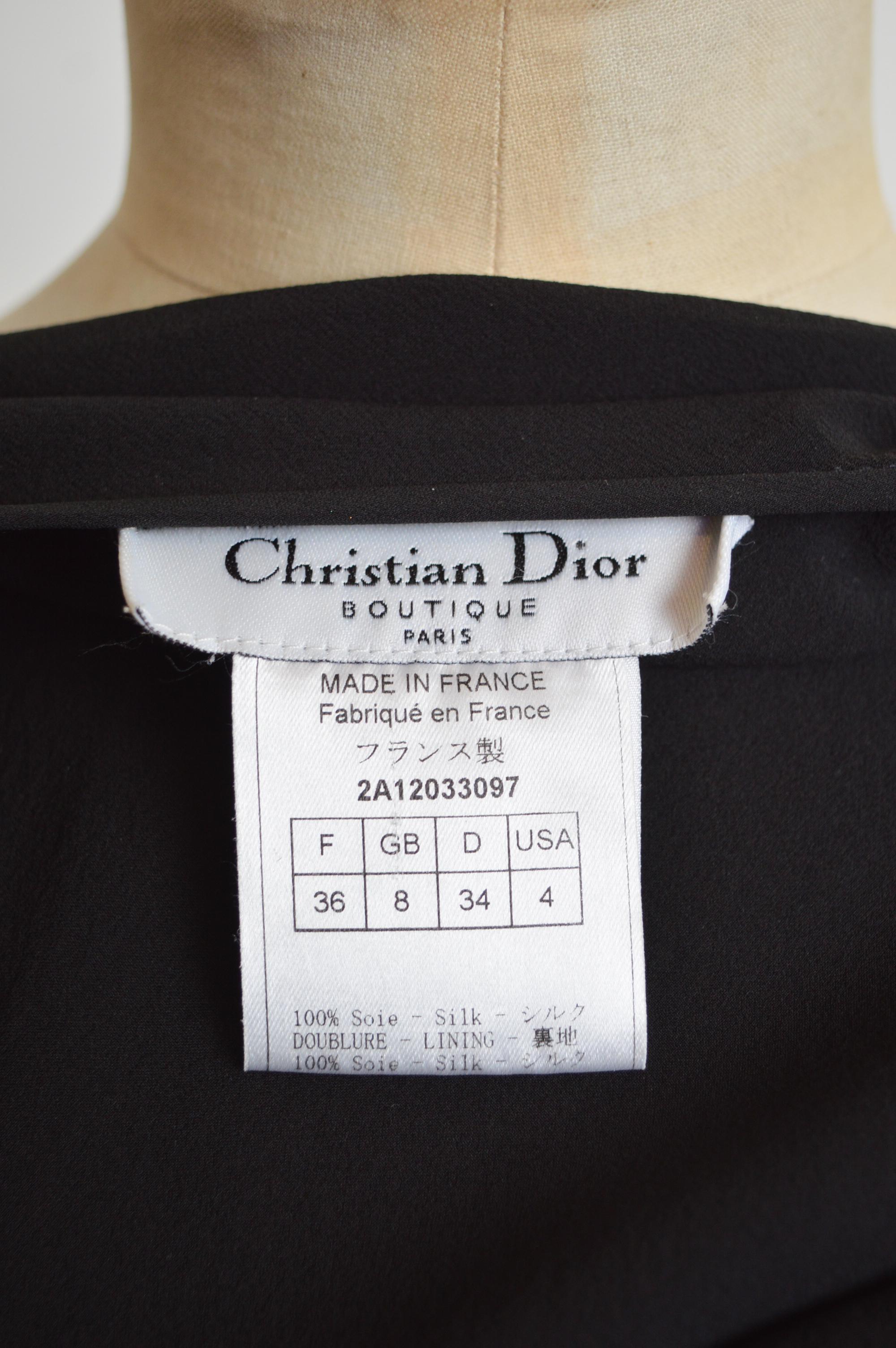 Women's A/W 2002 Christian Dior by John Galliano Black Silk Bias cut Button down Skirt For Sale