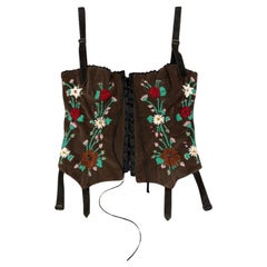 Corsé de pana D&G A/W 2002 con bordado floral