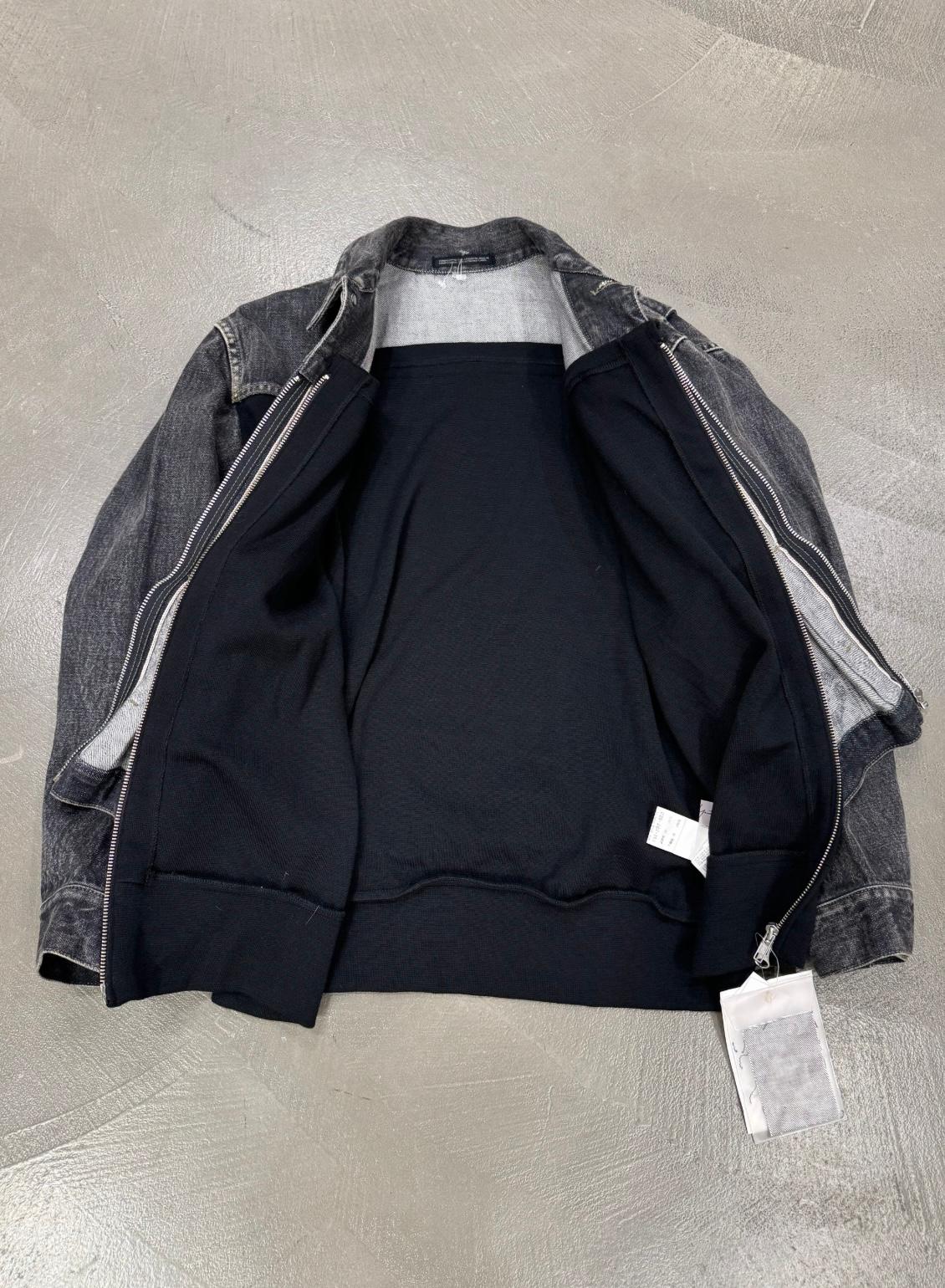 A/W 2002 Yohji Yamamoto défilé veste en denim déconstruite - NEW Excellent état - En vente à Padova, IT