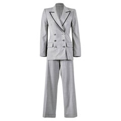 A/W 2003 Alexander McQueen Grey Double-Breasted Jacket Pant Suit