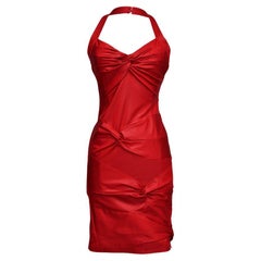 A/W 2003 Christian Dior by Galliano Red Halter Dress