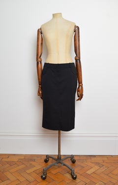 A/W 2003 Christian Dior by John Galliano Black Fitted Jacket & Pencil Skirt Set