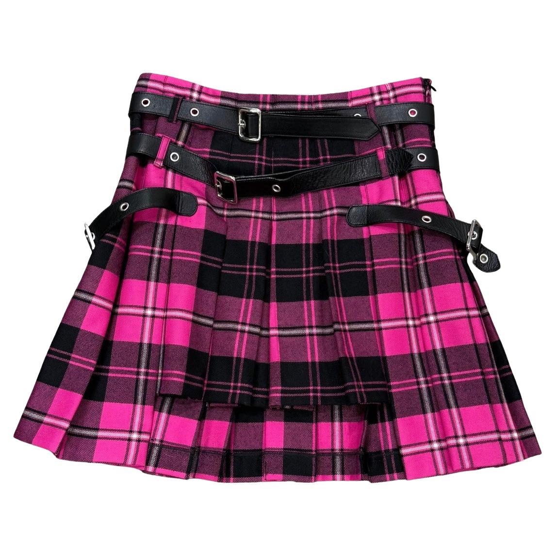 A/W 2003 Dolce & Gabbana bondage tartan skirt