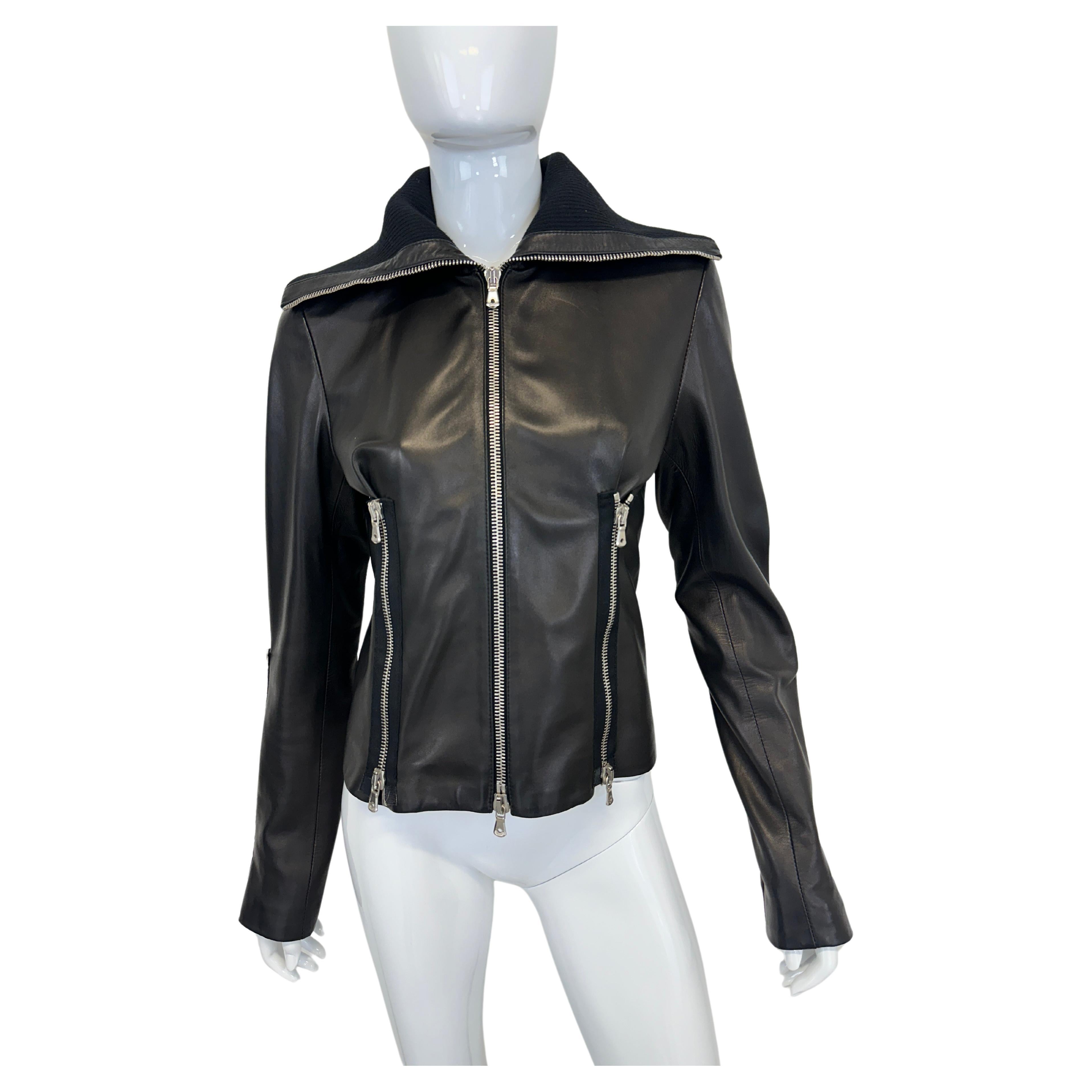A/W 2003 Dolce and Gabbana full zipper high neck leather A/W 2003 Dolce and Gabbana full zipper high neck leather