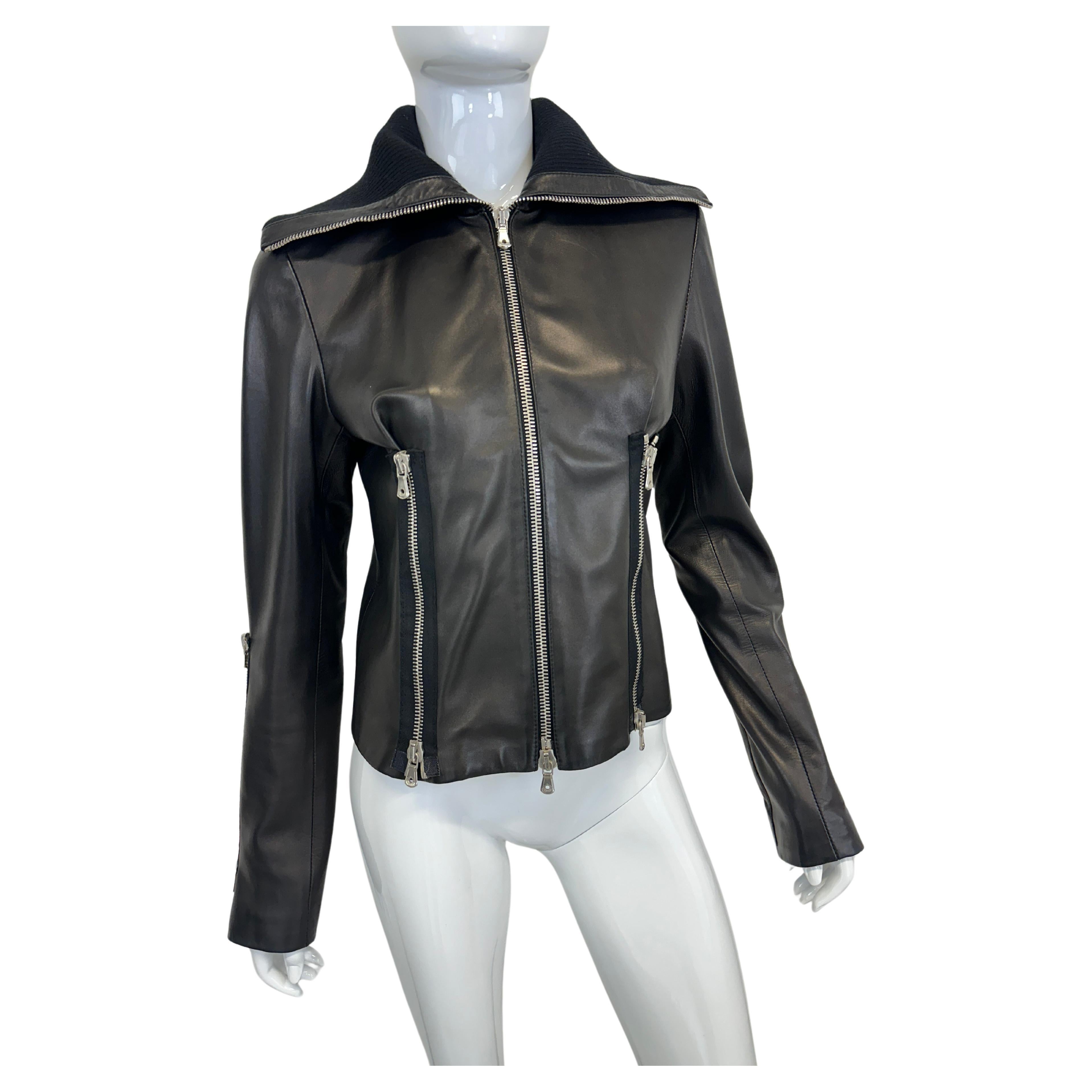 A/W 2003 Dolce and Gabbana full zipper high neck leather A/W 2003 Dolce and Gabbana full zipper high neck leather