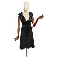 A/W 2003 Vivienne Westwood Black Velvet Off-Shoulder Bustier Skirt Suit Ensemble