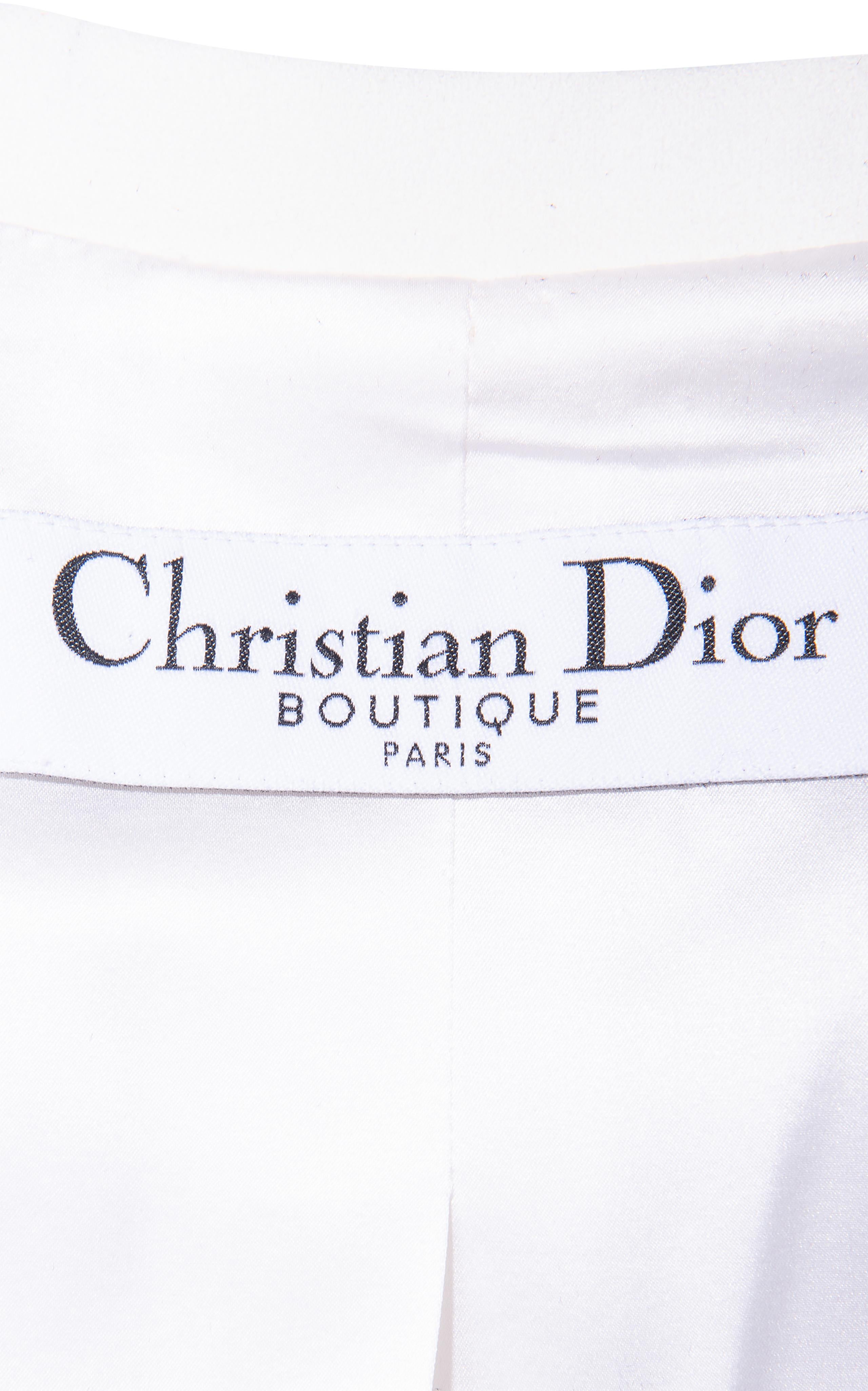 A/W 2004 Christian Dior by John Galliano White Satin Smoking Suit 5