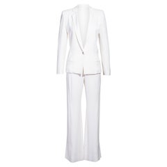 A/W 2004 Christian Dior by John Galliano White Satin Smoking Suit