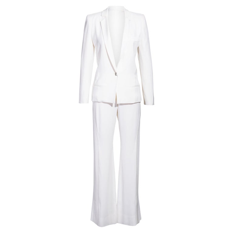 A/W 2004 Christian Dior by John Galliano White Satin Smoking Suit For ...
