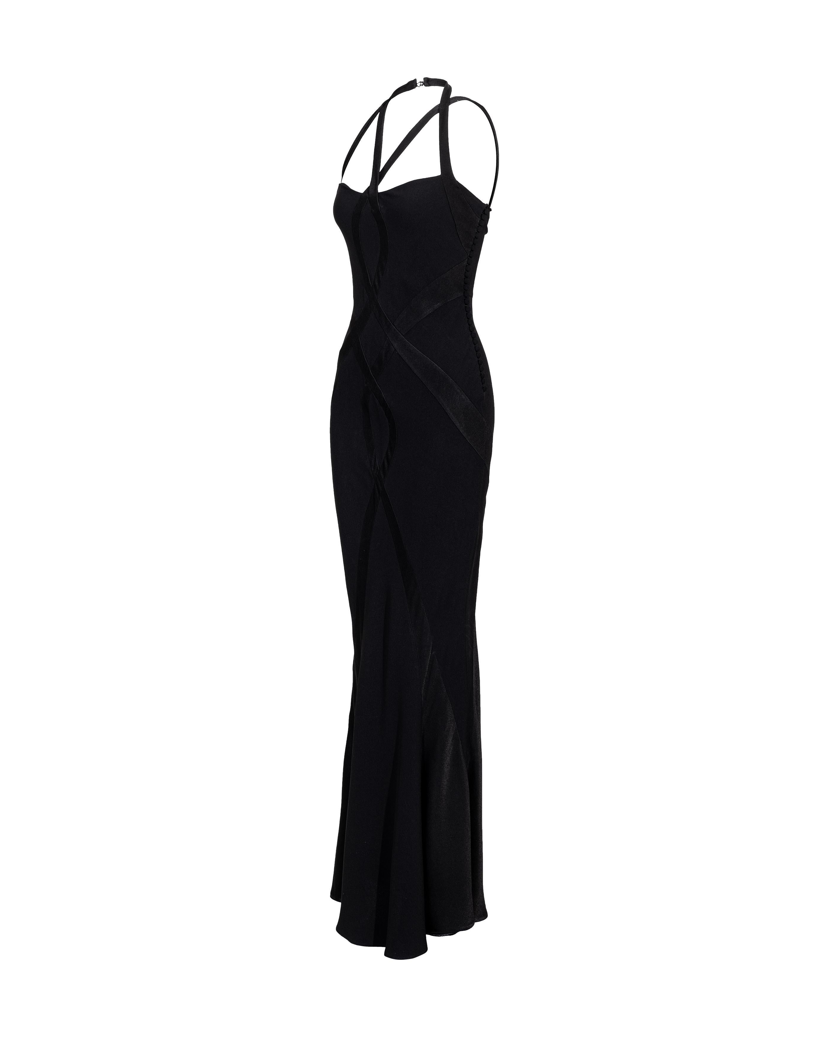 A/W 2004 Christian Dior Cutout Black Silk Gown In Excellent Condition In North Hollywood, CA