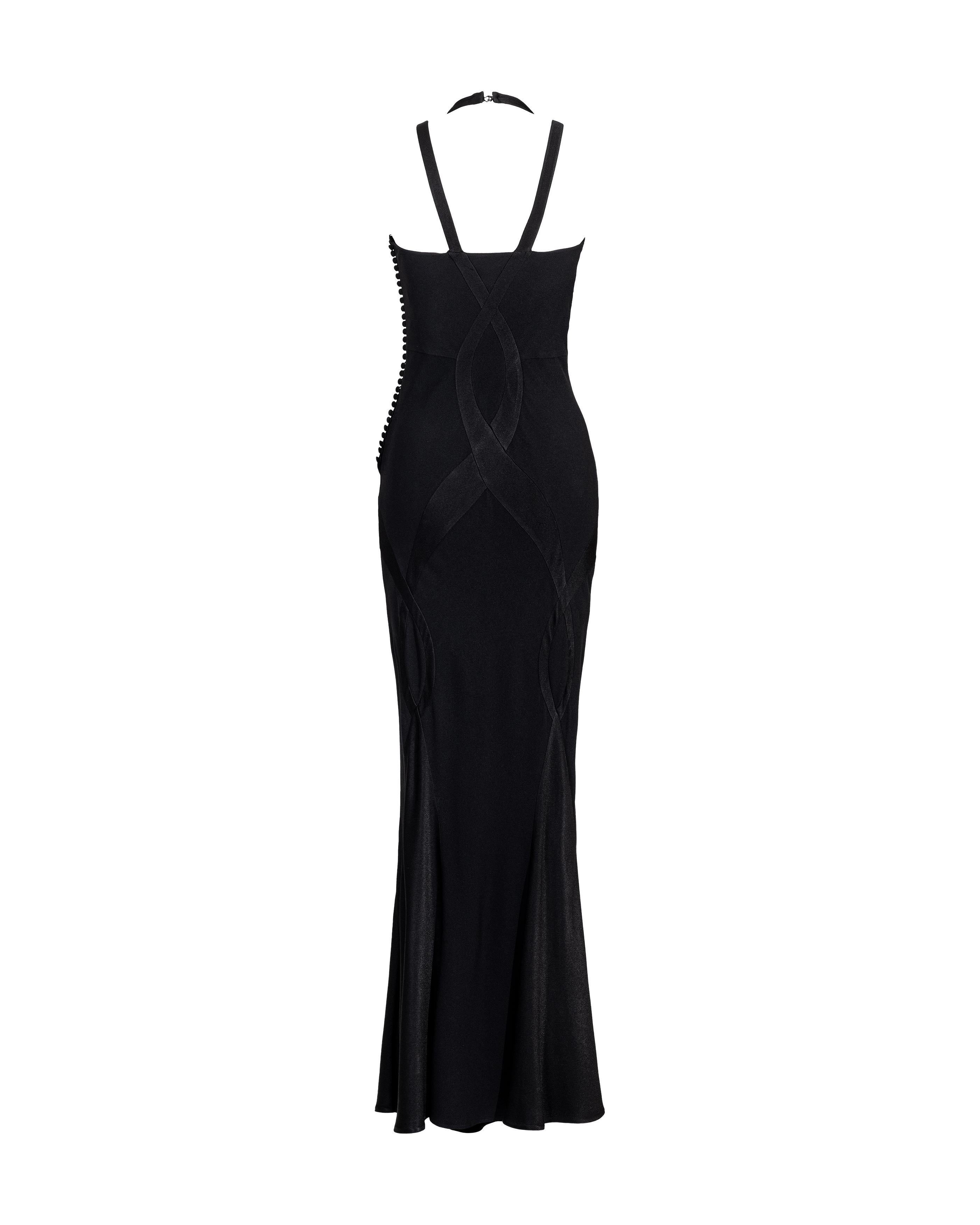 A/W 2004 Christian Dior Cutout Black Silk Gown 1