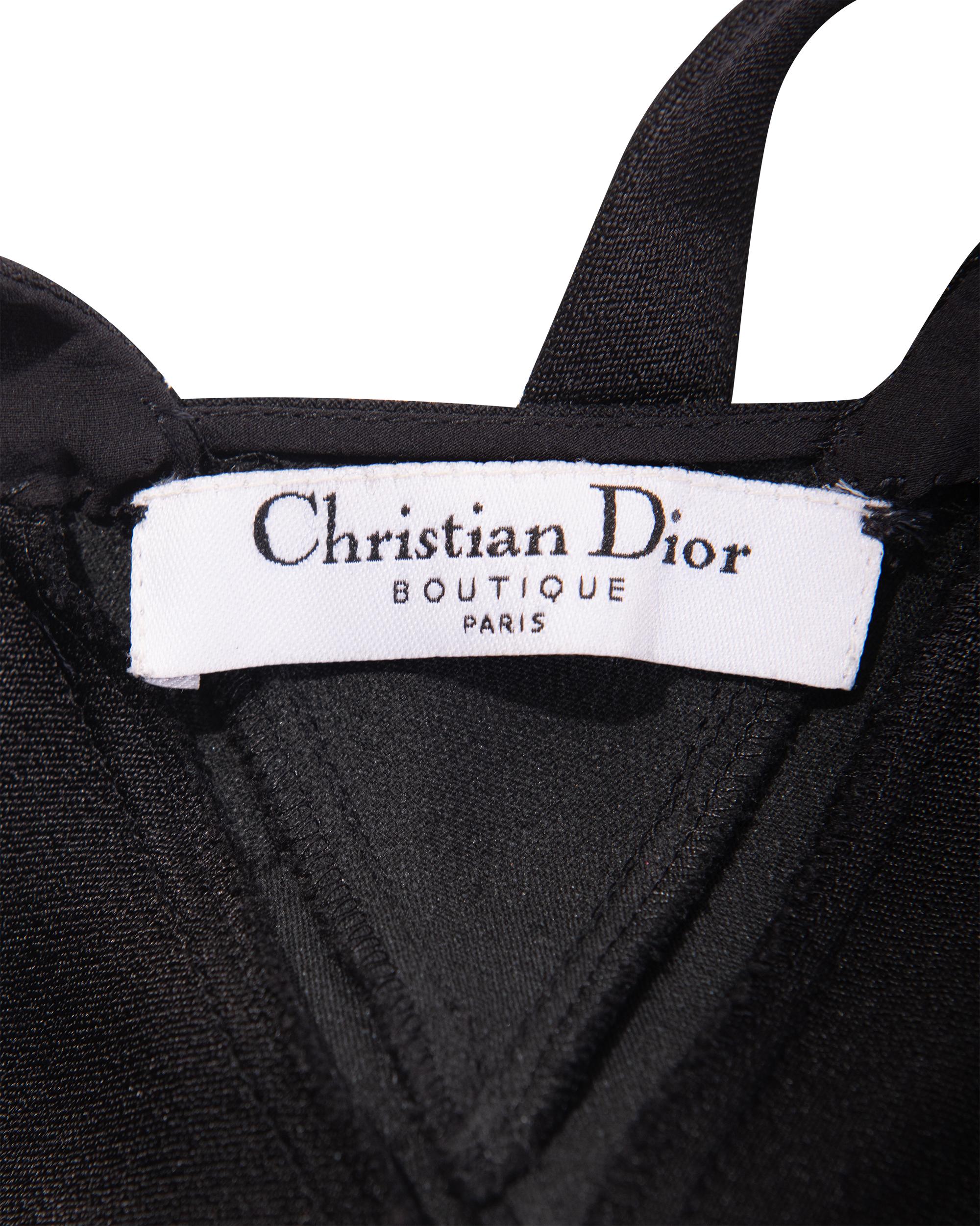 A/W 2004 Christian Dior Cutout Black Silk Gown 4