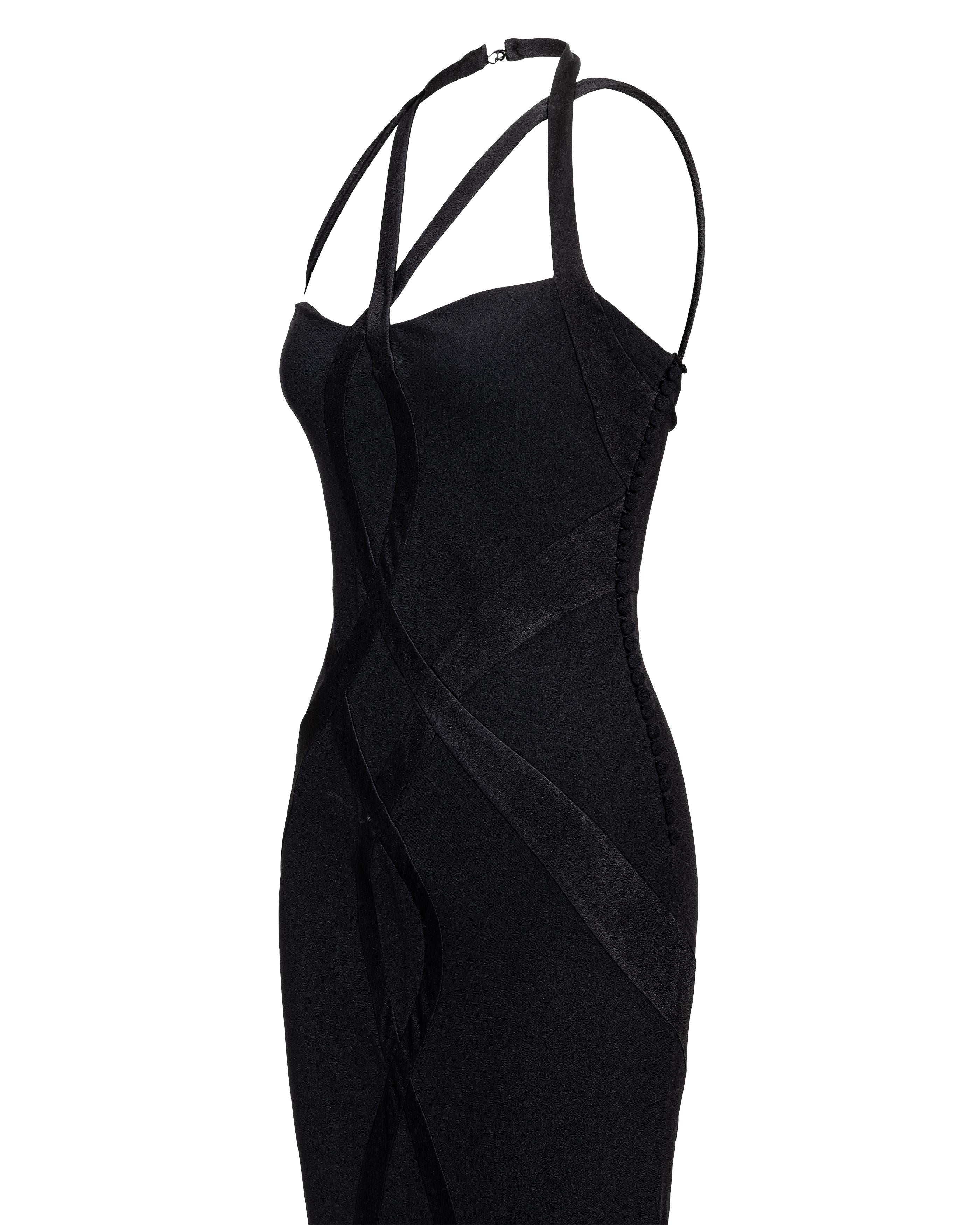 A/W 2004 Christian Dior Cutout Black Silk Gown 3