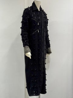 A/W 2004 Christian Dior laced studded maxi wool coat