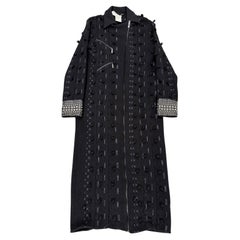 A/W 2004 Christian Dior laced studded maxi wool coat A/W 2004 Christian Dior laced studded maxi wool coat