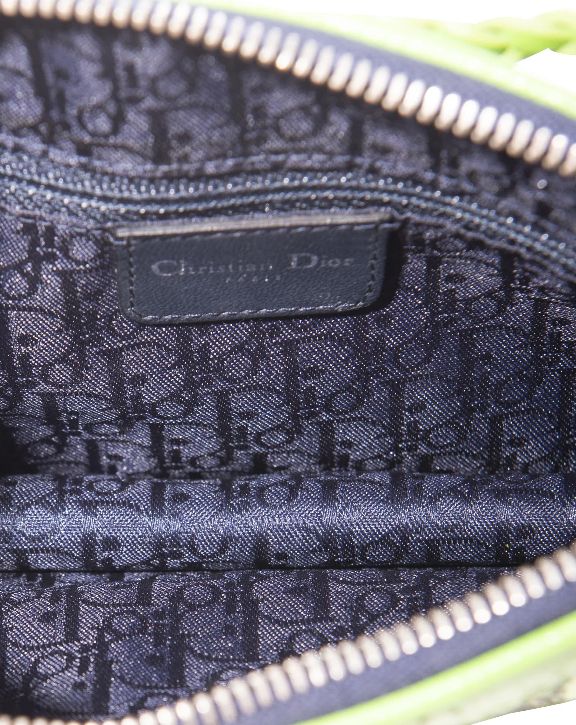 Women's A/W 2004 Christian Dior Neon Green and Plaid Purse