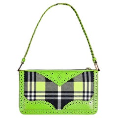 A/W 2004 Christian Dior Neon Green and Plaid Purse