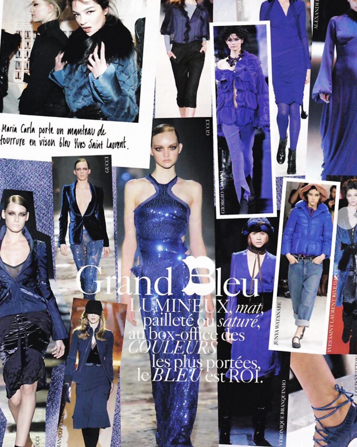 A/W 2004 Gucci by Tom Ford Blaues Paillettenkleid mit Ausschnitt 4