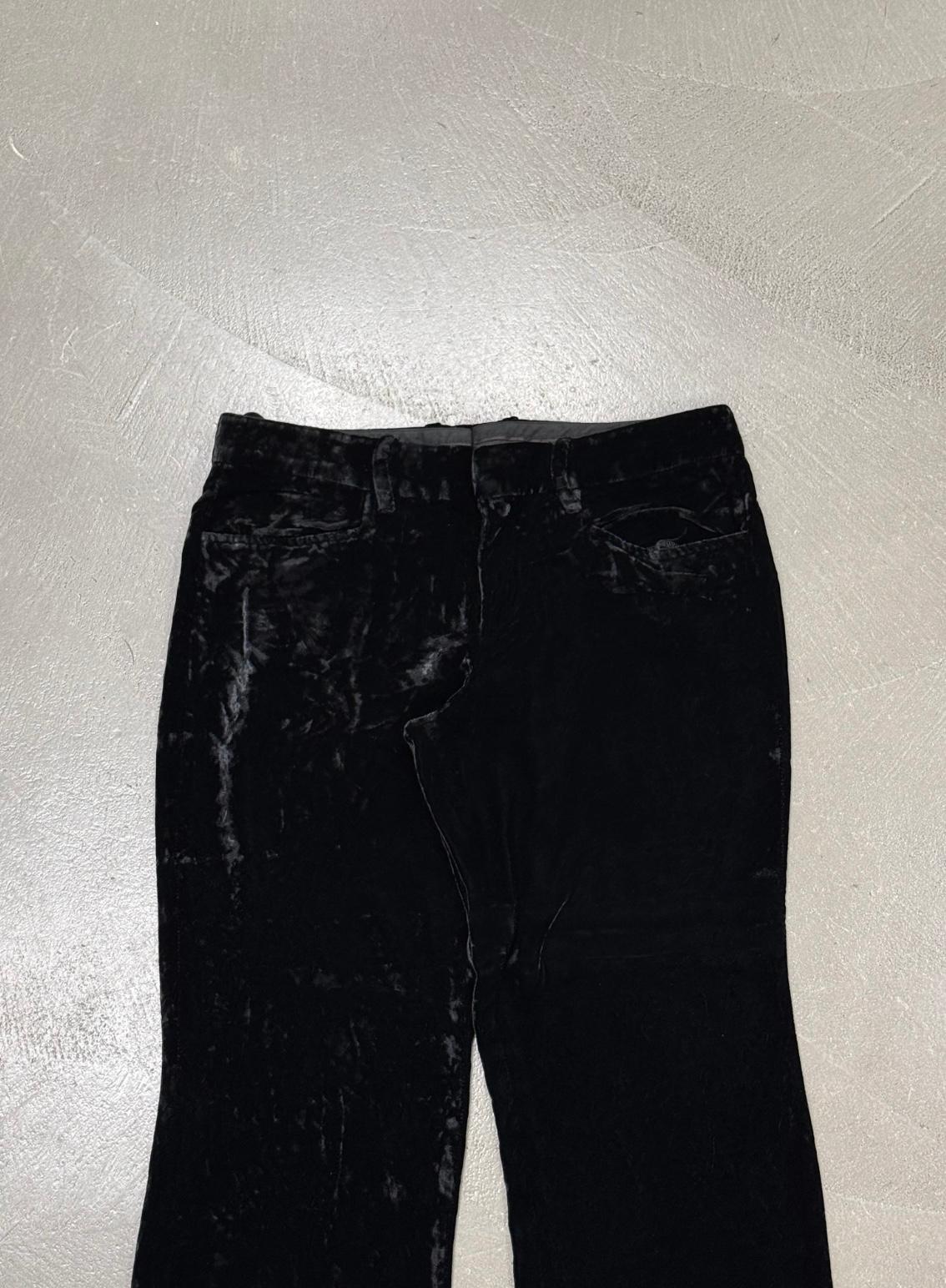 Black A/W 2004 Gucci by Tom Ford crushed velvet pants For Sale