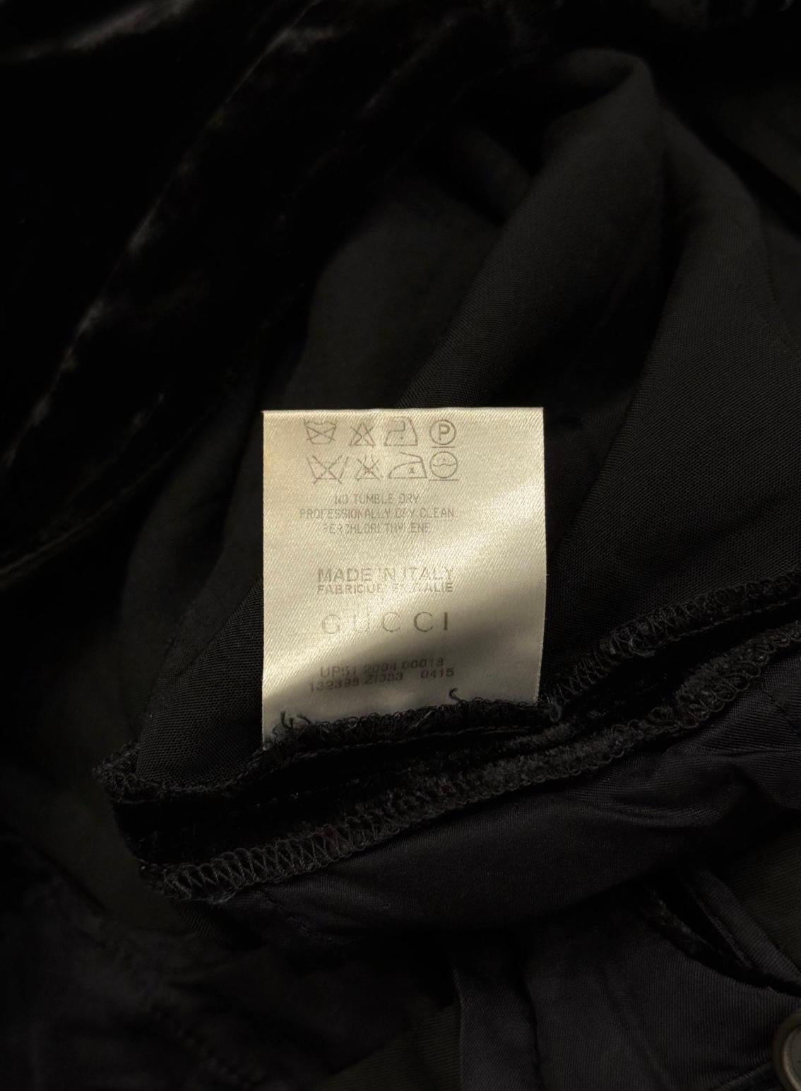 A/W 2004 Gucci by Tom Ford crushed velvet pants For Sale 2