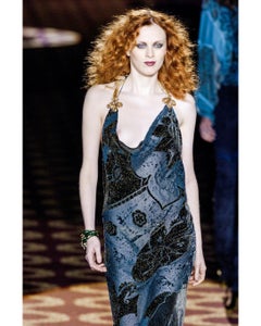 A/W 2004 Roberto Cavalli Geometric Floral Print Gown