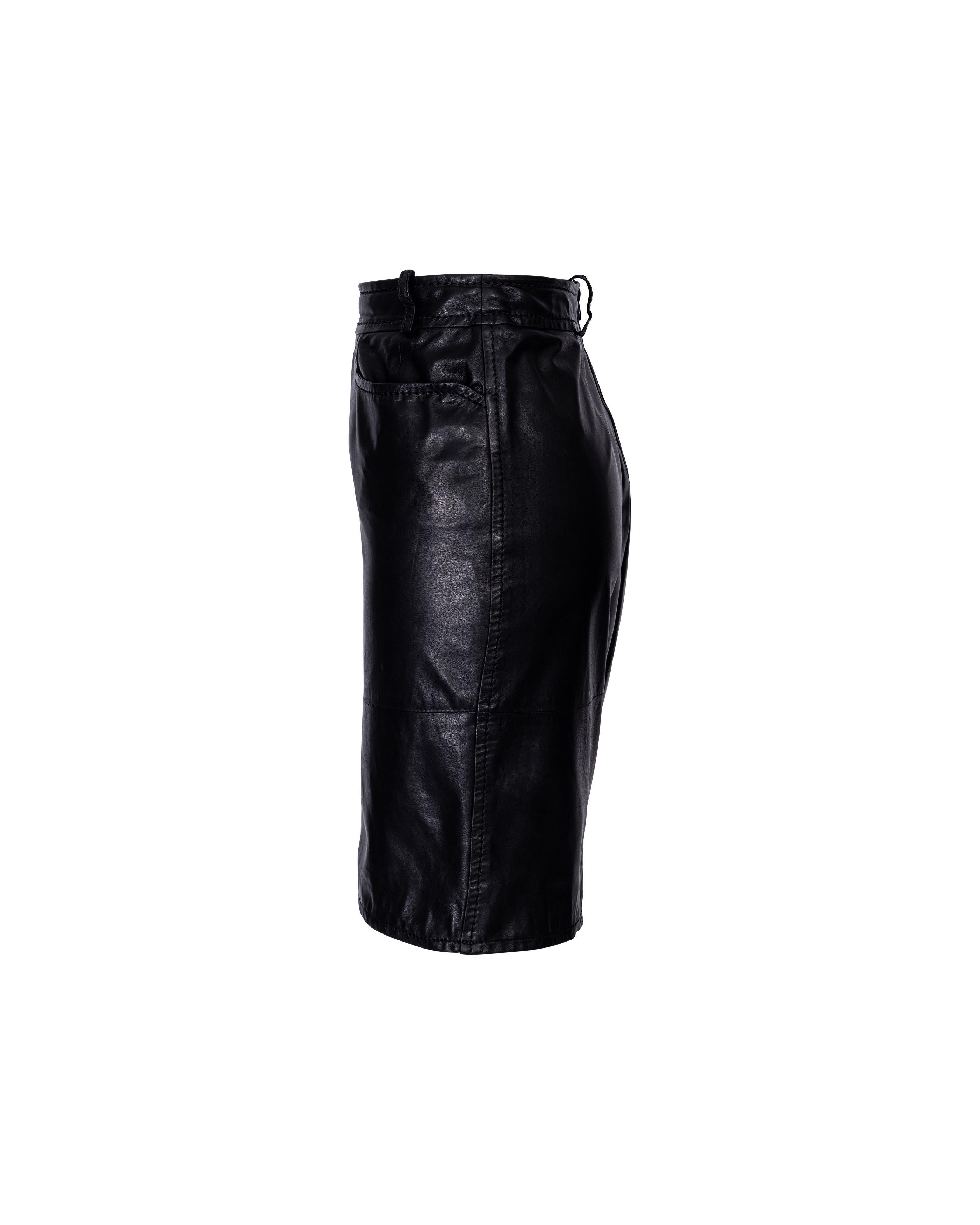 A/W 2005 Christian Dior by John Galliano Black Leather Skirt Set 4
