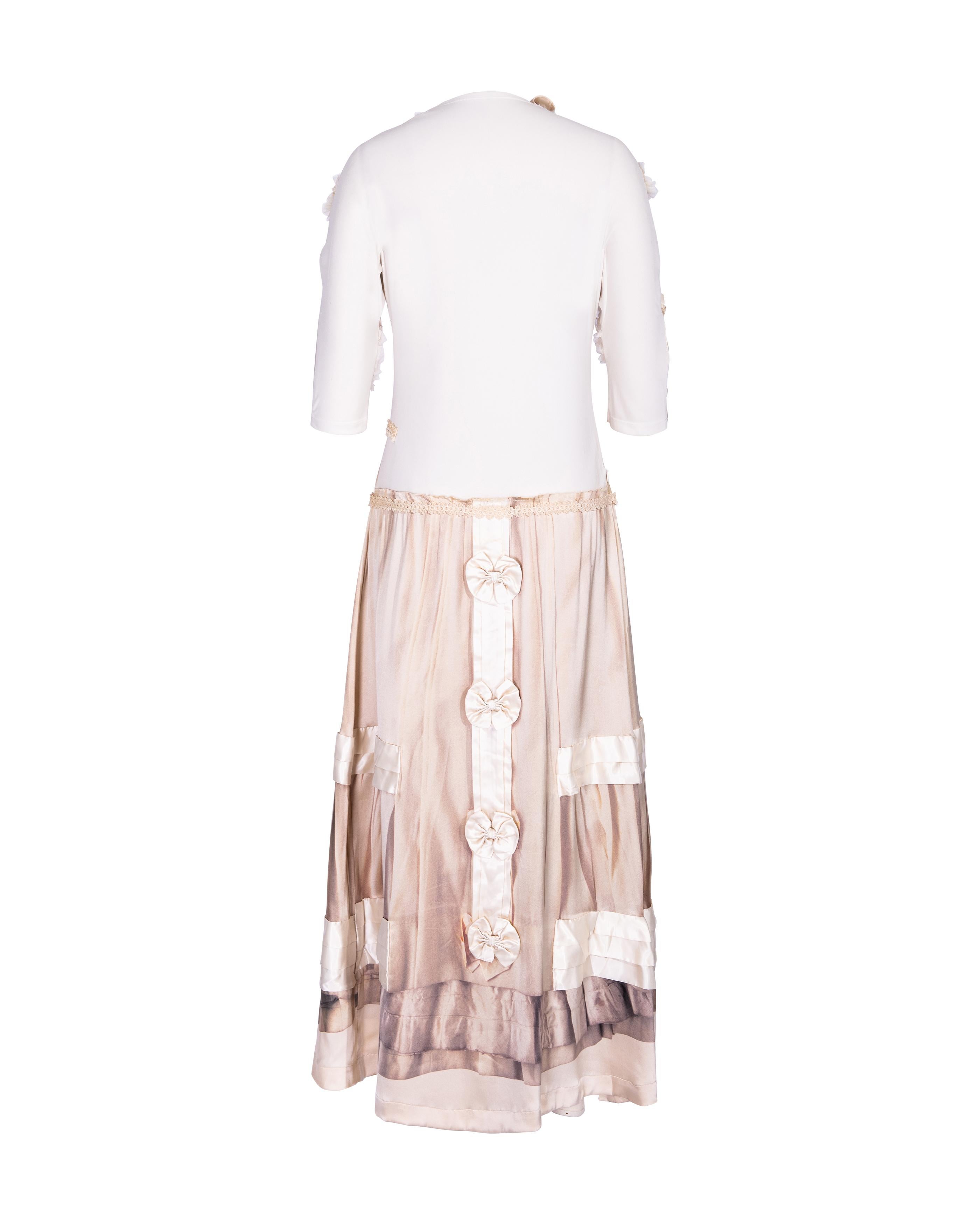 Women's A/W 2005 Comme des Garcons  'Broken Bride' Collection Deconstructed Tan Gown For Sale