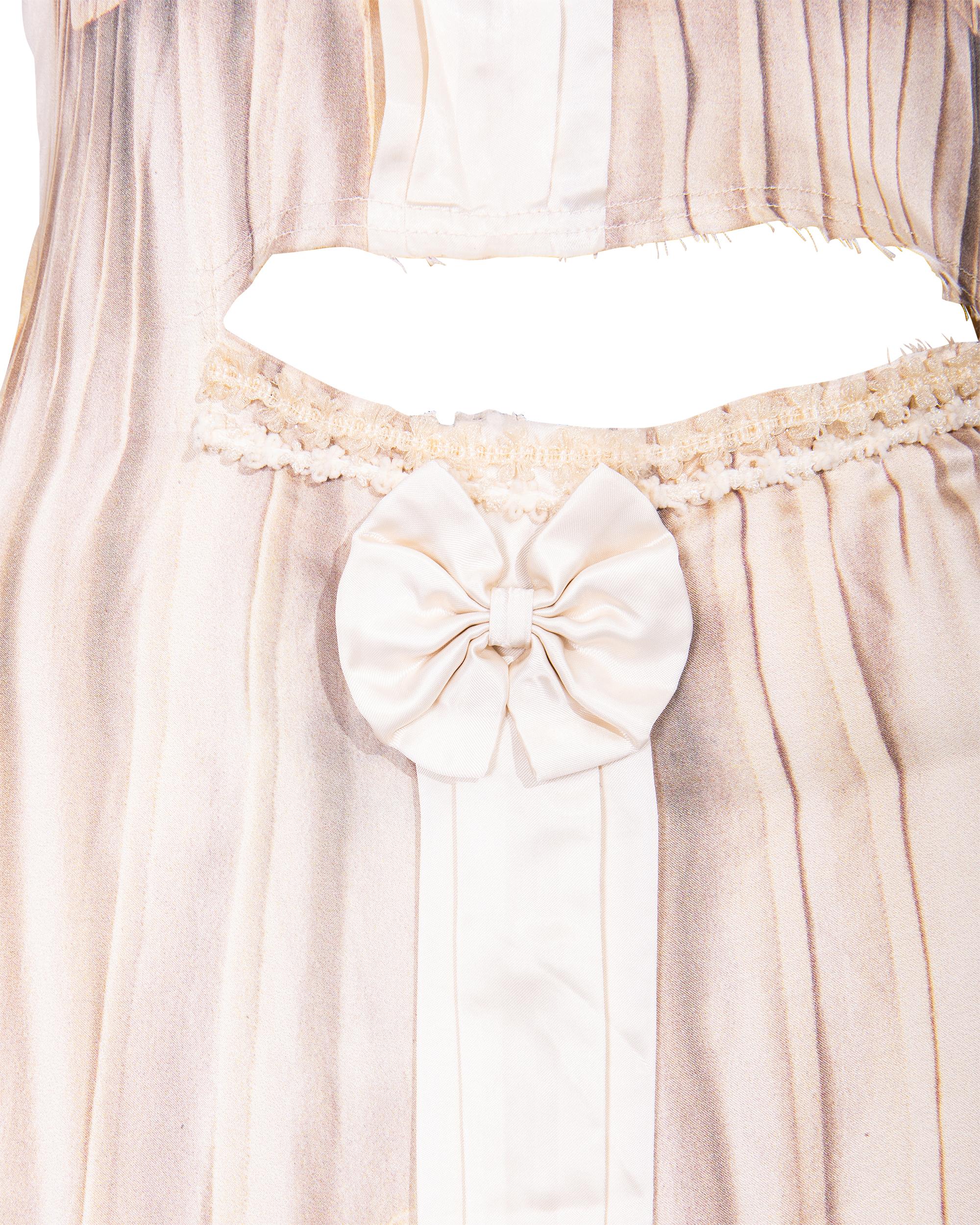 A/W 2005 Comme des Garcons  'Broken Bride' Collection Deconstructed Tan Gown For Sale 1