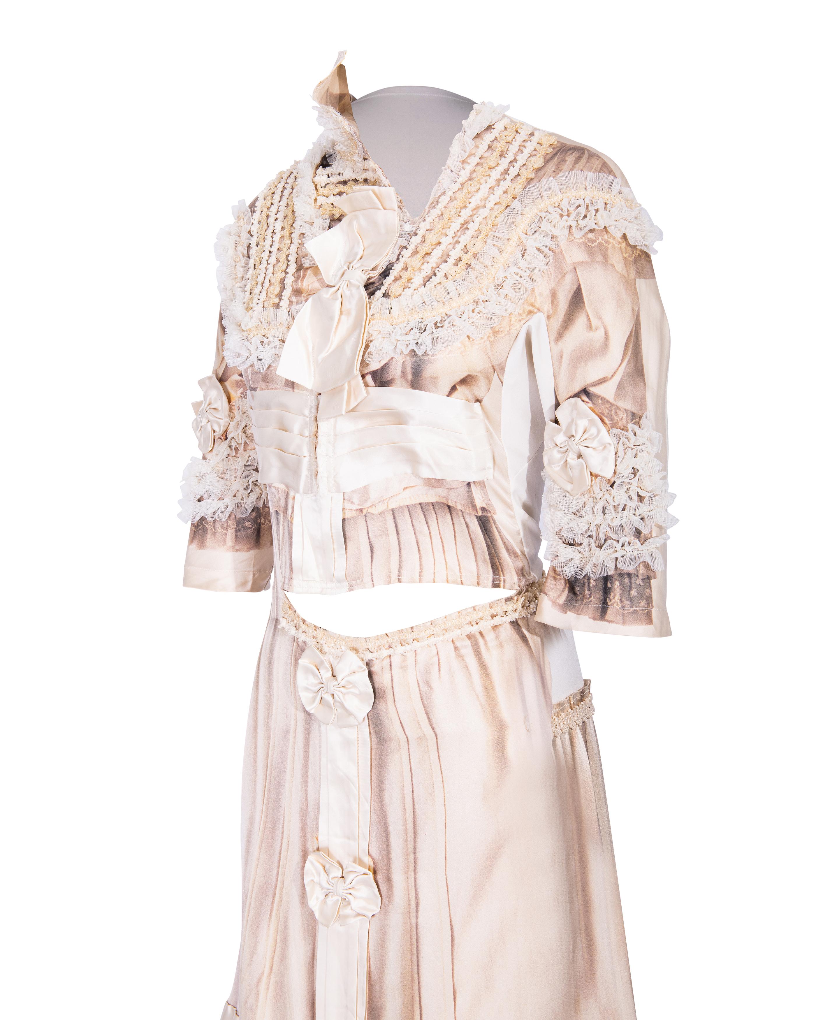 A/W 2005 Comme des Garcons  'Broken Bride' Collection Deconstructed Tan Gown For Sale 2