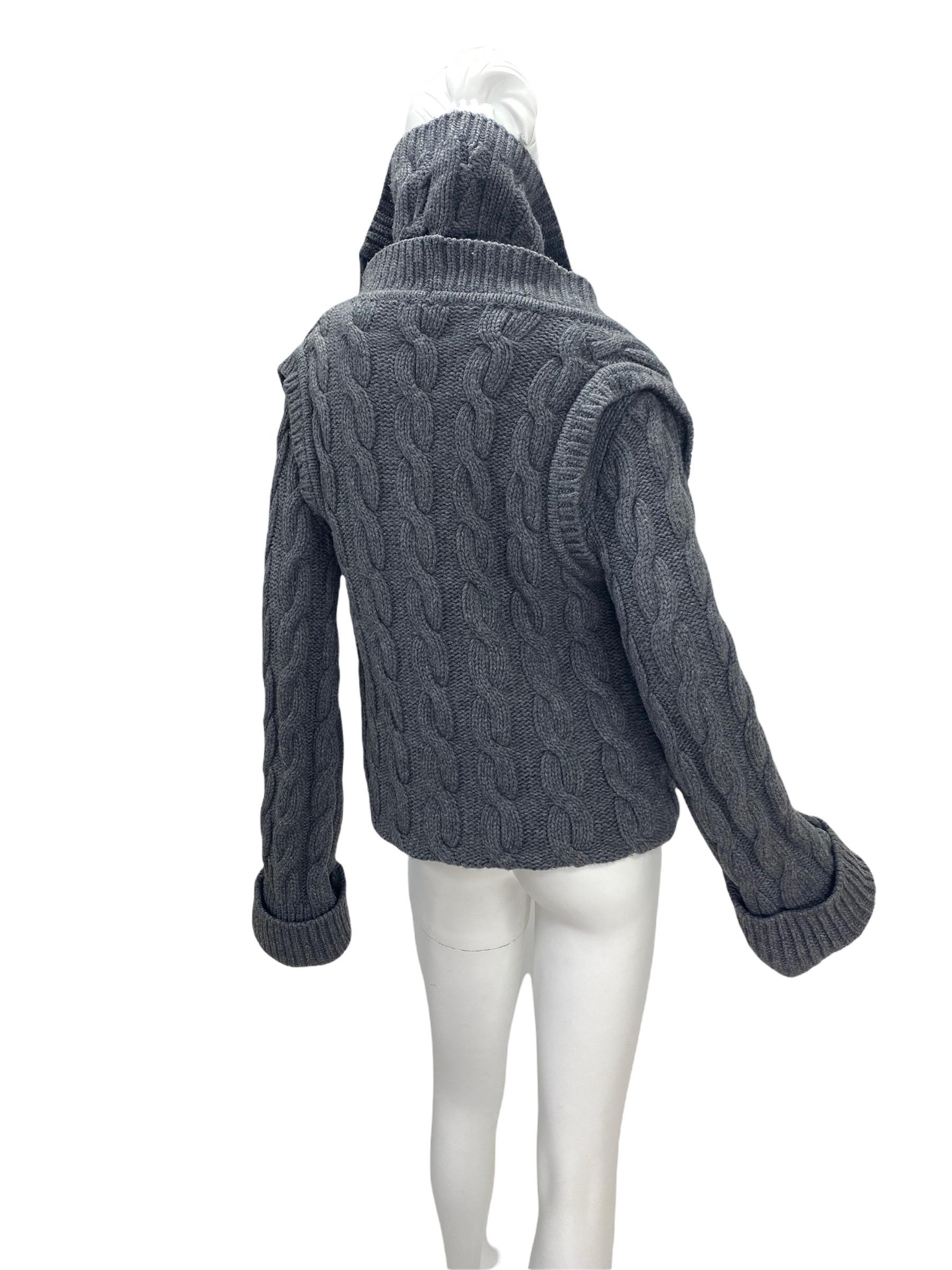 A/W 2006 ALEXANDER McQUEEN The Widows of Culloden Knit Convertible Cardigan Coat For Sale 3