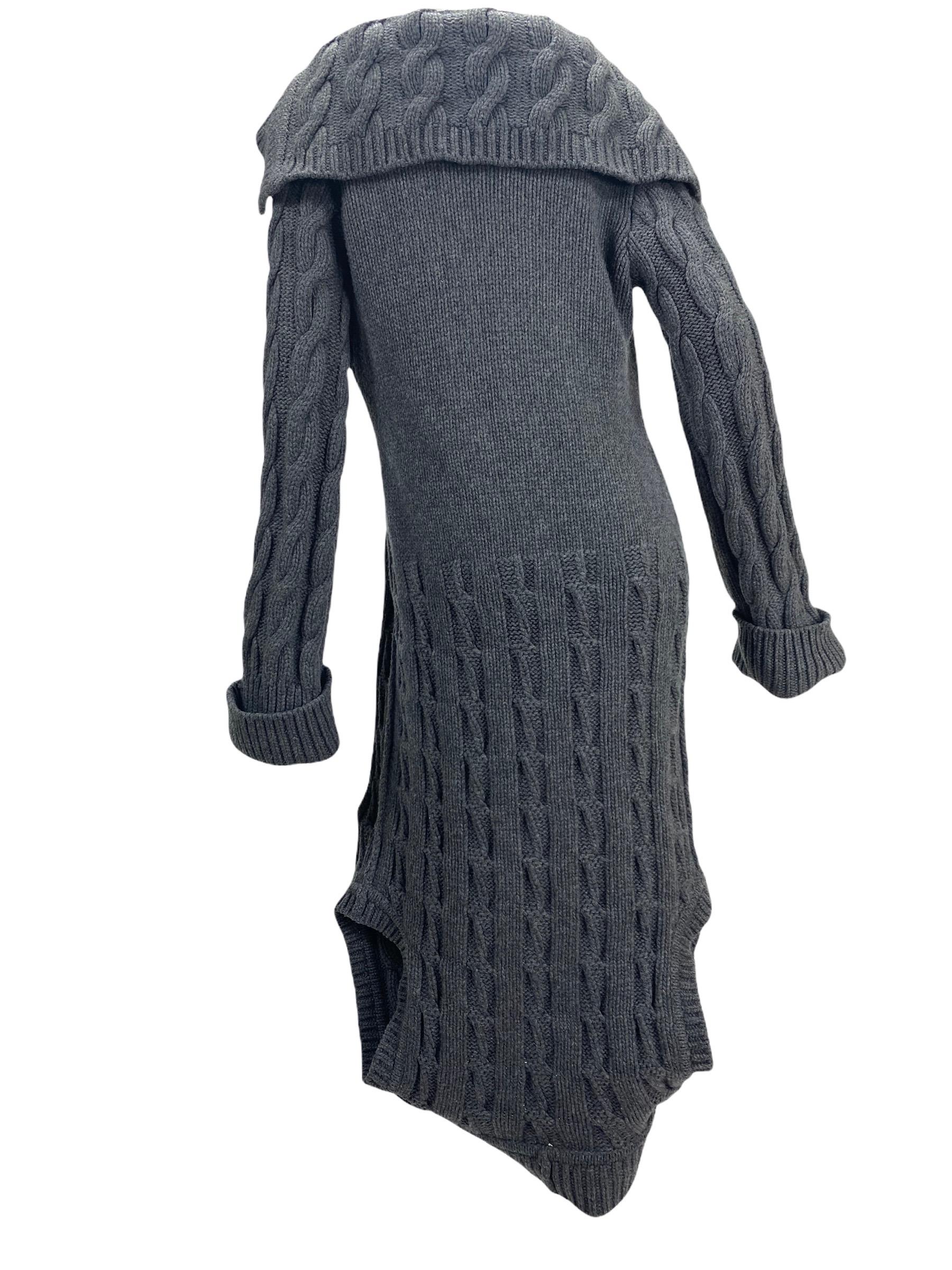 A/W 2006 ALEXANDER McQUEEN The Widows of Culloden Knit Convertible Cardigan Coat For Sale 4