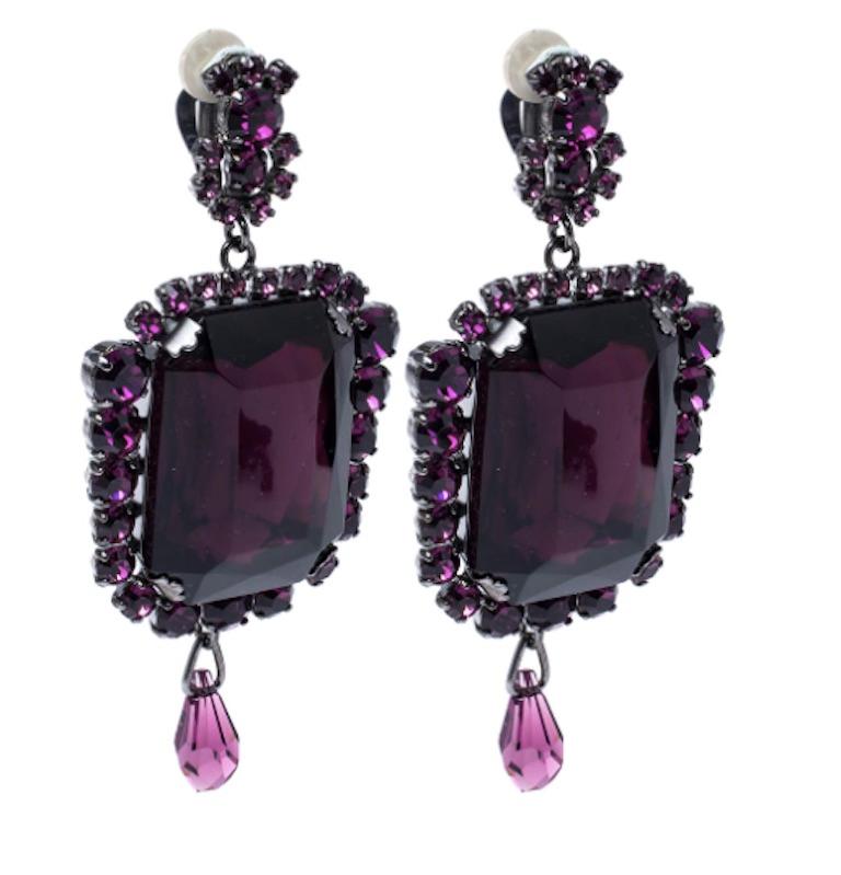 Baroque Revival A/W 2007 Runway John Galliano for Dior Crystal Drop Earrings For Sale