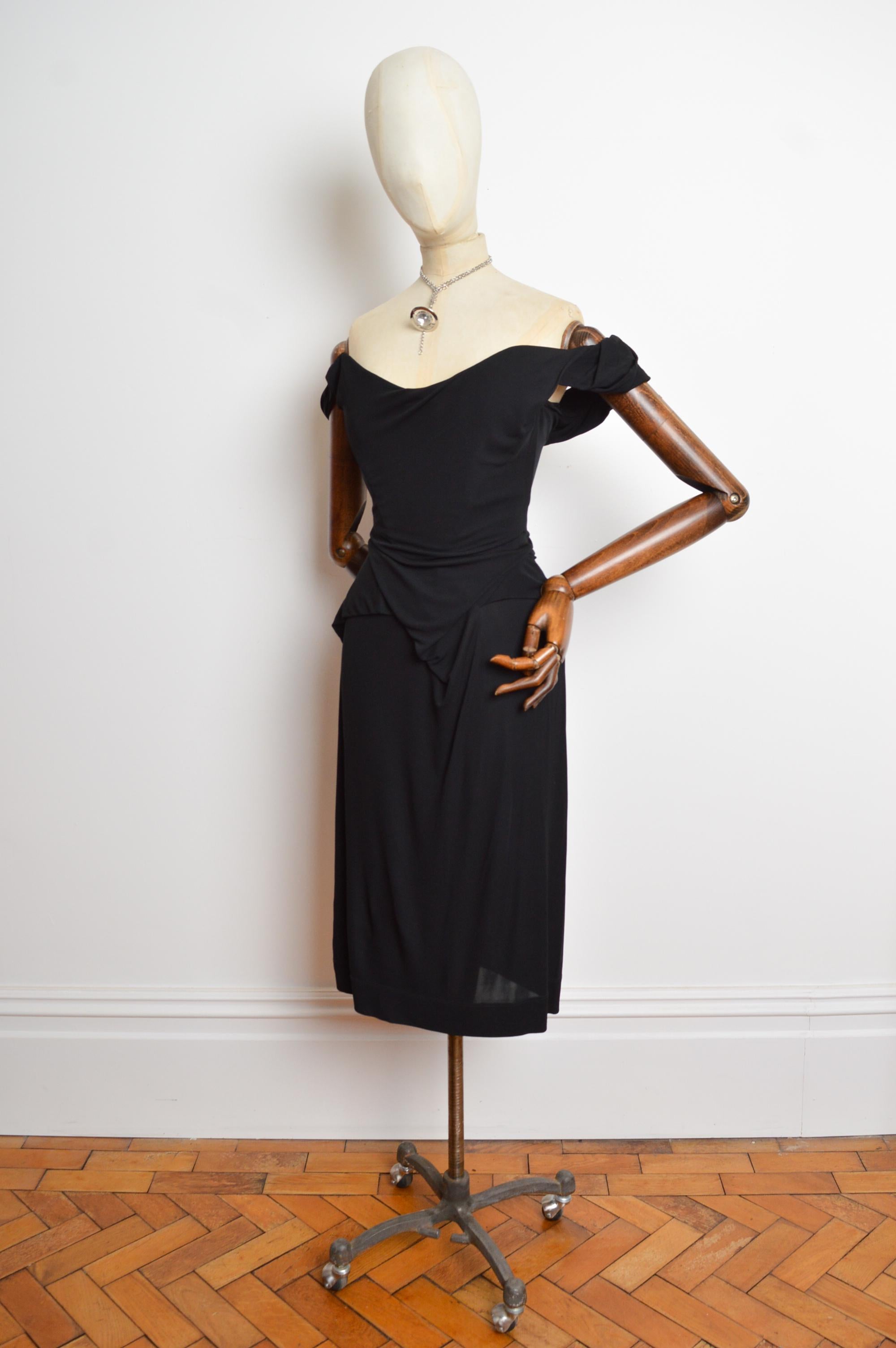 A/W 2008 Vivienne Westwood Black corset fitted structured cocktail dress 6