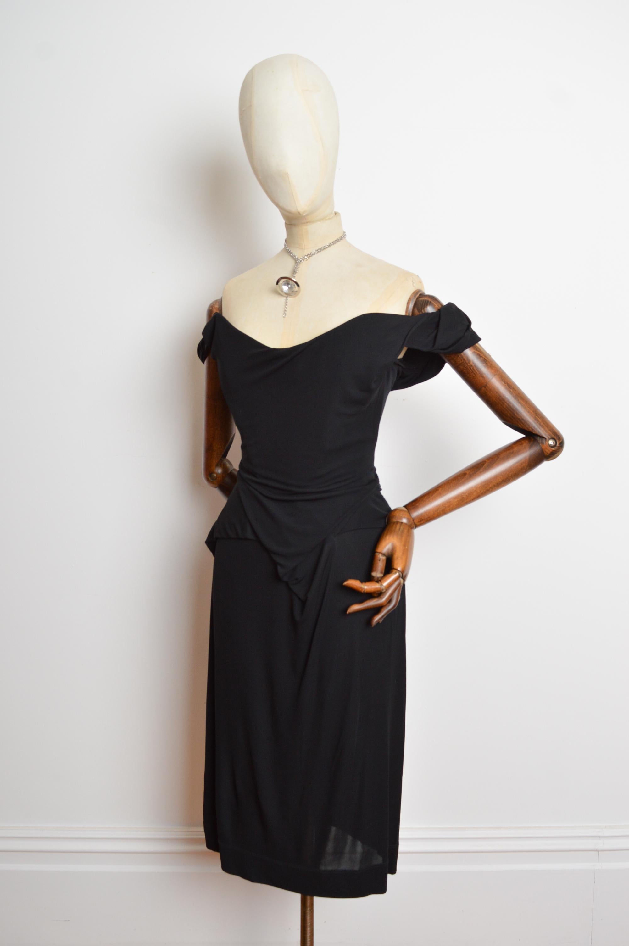 A/W 2008 Vivienne Westwood Black corset fitted structured cocktail dress 7
