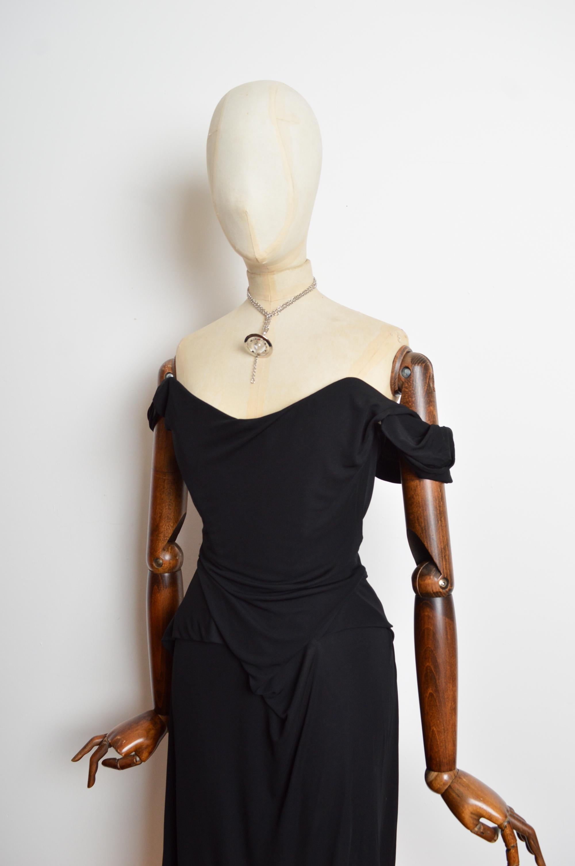 Women's A/W 2008 Vivienne Westwood Black corset fitted structured cocktail dress