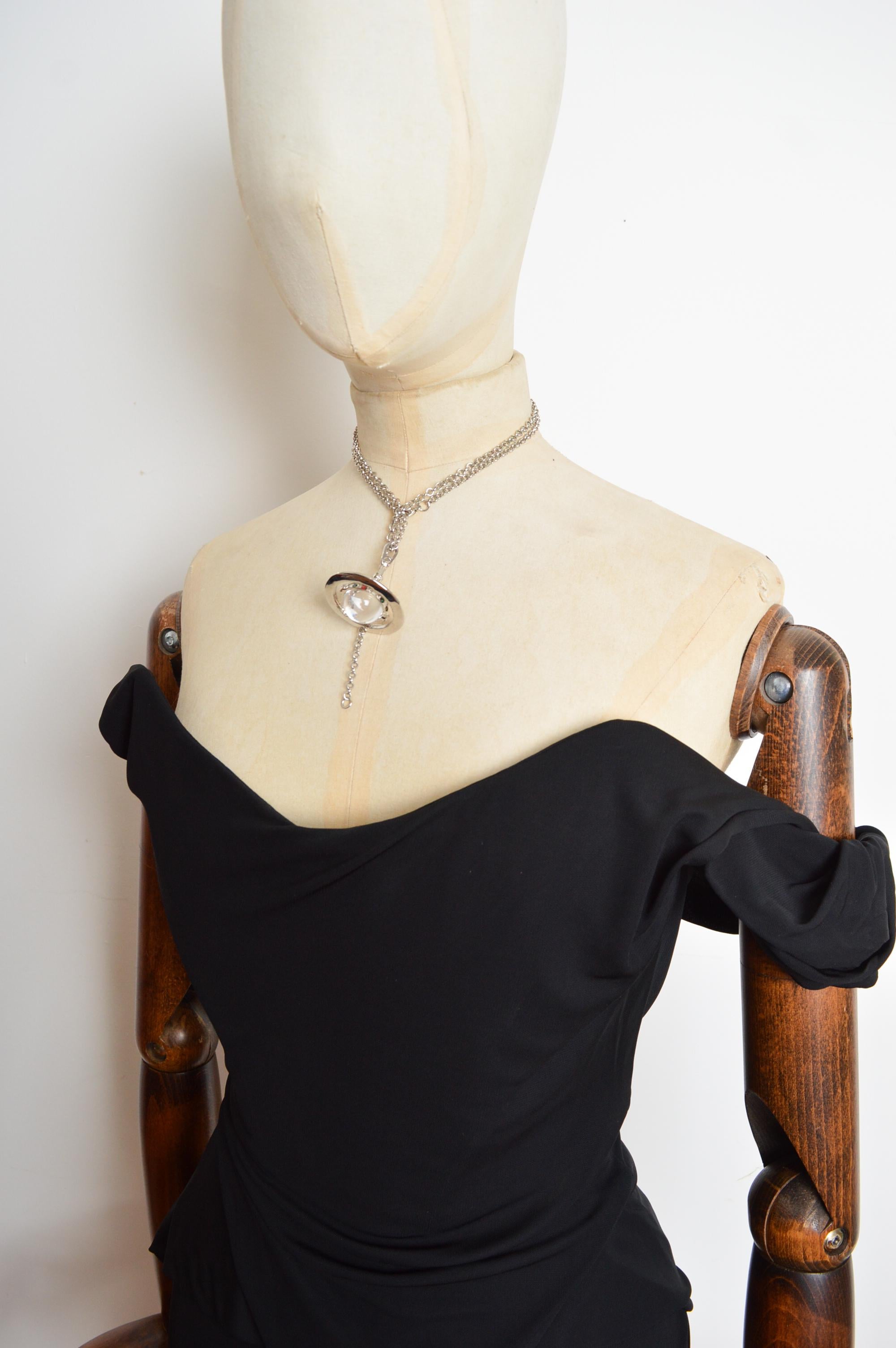 A/W 2008 Vivienne Westwood Black corset fitted structured cocktail dress 1