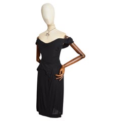 A/W 2008 Vivienne Westwood Black corset fitted structured cocktail dress