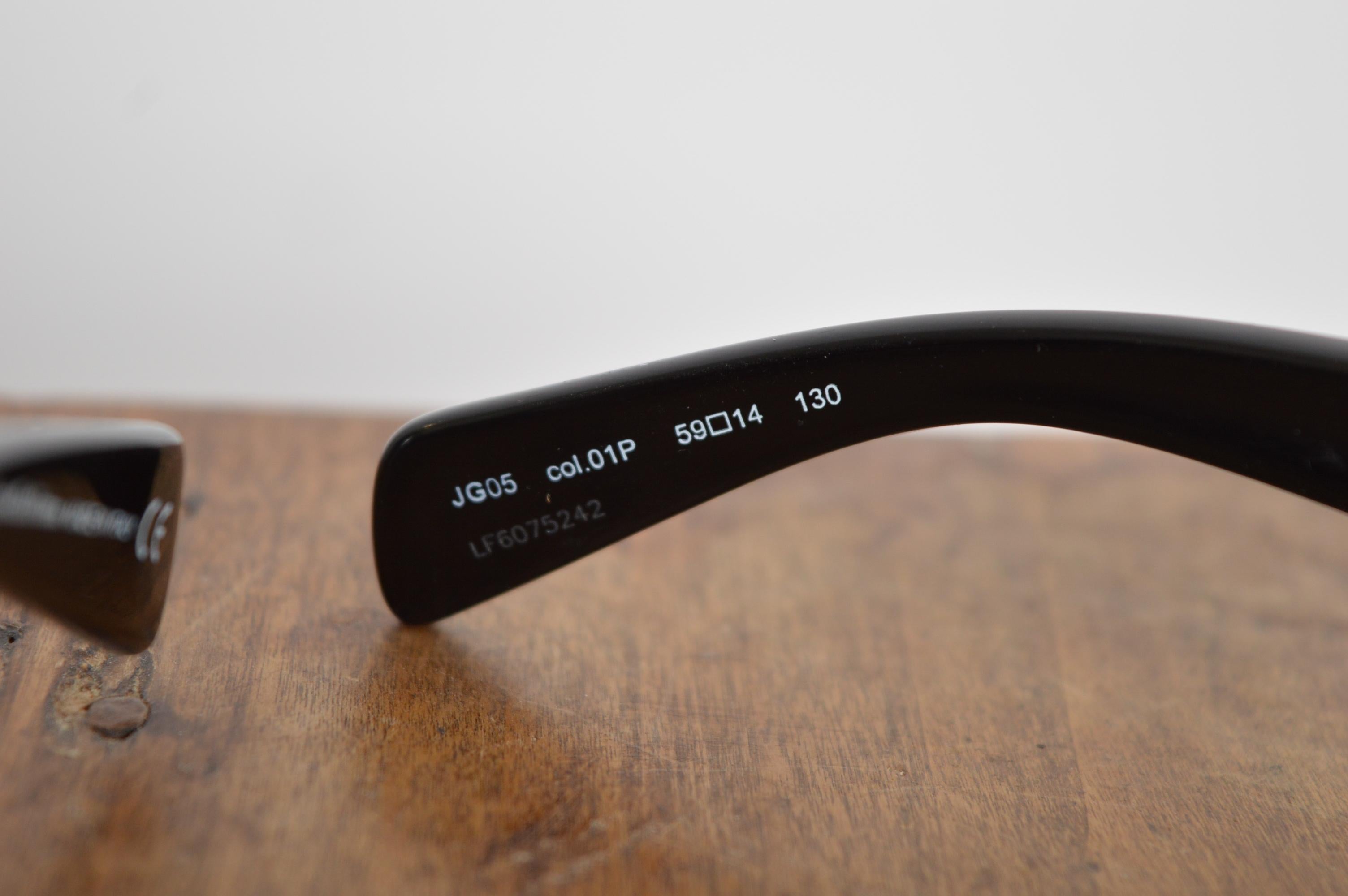 A/W 2010 John Galliano Gafas de sol rectangulares Avant Guard Black 2000 - Sombras en venta 8