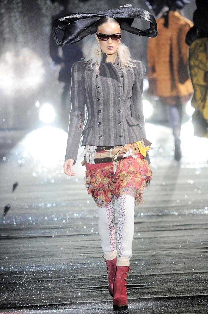 A/W 2010 John Galliano Gafas de sol rectangulares Avant Guard Black 2000 - Sombras en venta 12