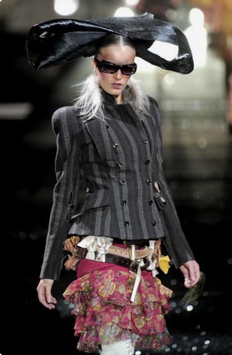 A/W 2010 John Galliano Gafas de sol rectangulares Avant Guard Black 2000 - Sombras en venta 13