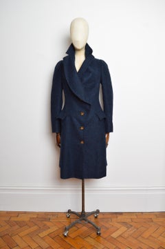 A/W 2010 Vivienne Westwood Midnight Blue Structured Long Wool Coat