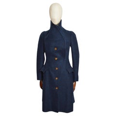 A/W 2010 Vivienne Westwood Midnight Blue Structured Long Wool Coat