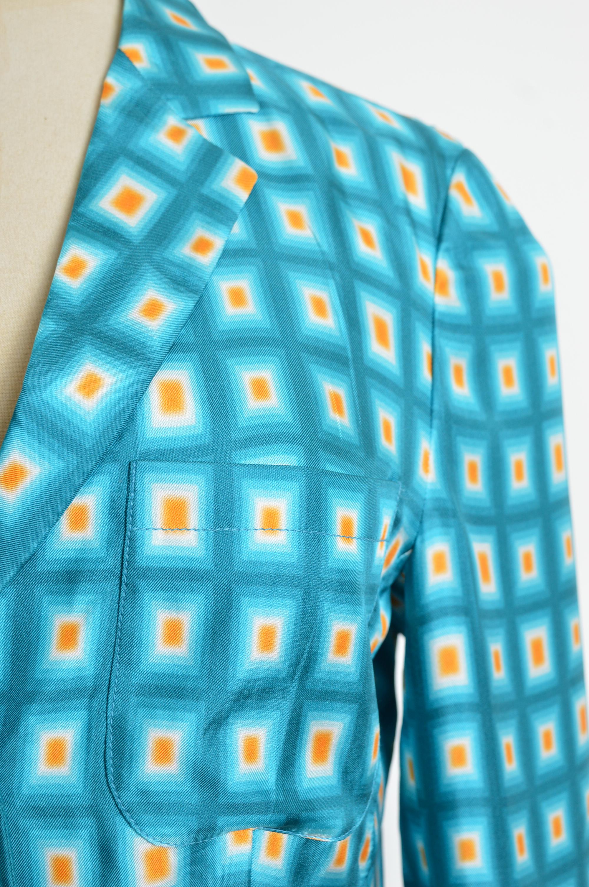 A/I 2012 - 2013 PRADA Giacca Blazer in seta con stampa geometrica e psichedelica, gonna Abito in vendita 2