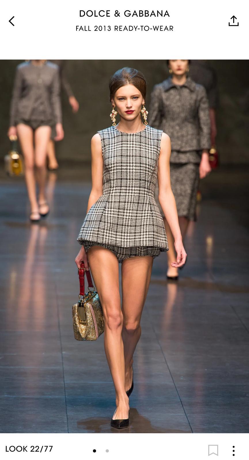 A/W 2013 Dolce & Gabbana High Waisted Tweed Wool Knickers hot Pant Shorts For Sale 5